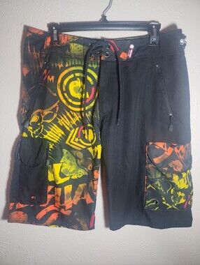 Metal Mulisha Shorts Men 32 Board Shorts Swim Trunks